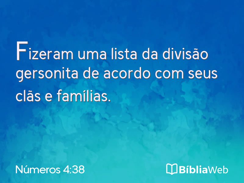 Números 4:38 em imagem para compartilhar