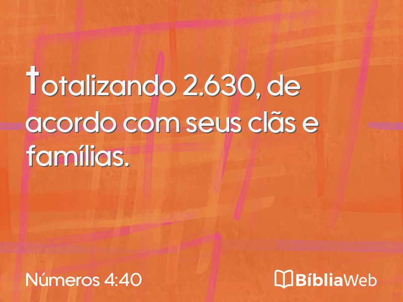 Números 4:40 em imagem para compartilhar