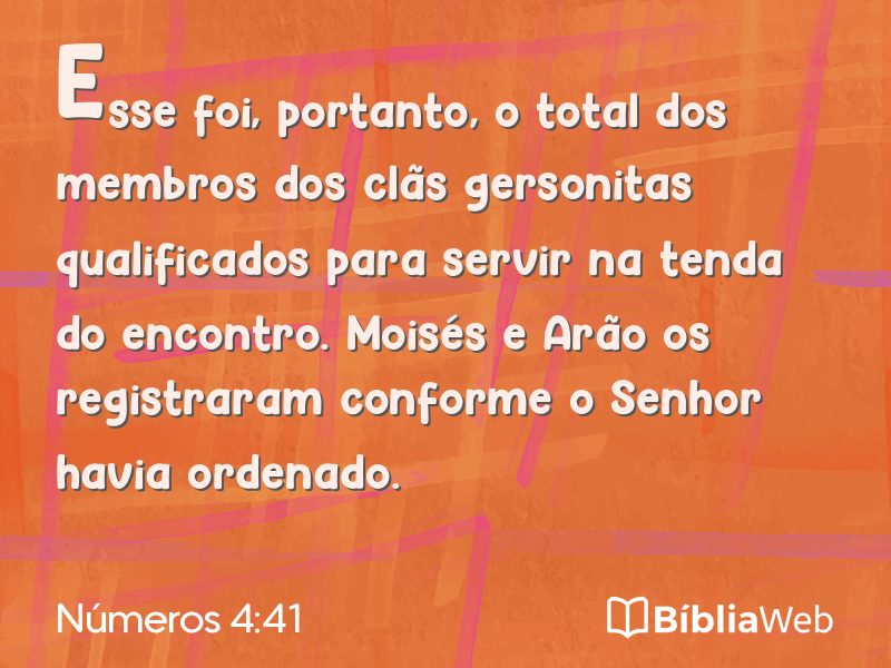 Números 4:41 em imagem para compartilhar