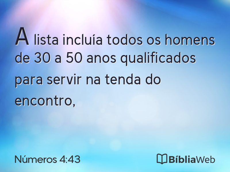 Números 4:43 em imagem para compartilhar