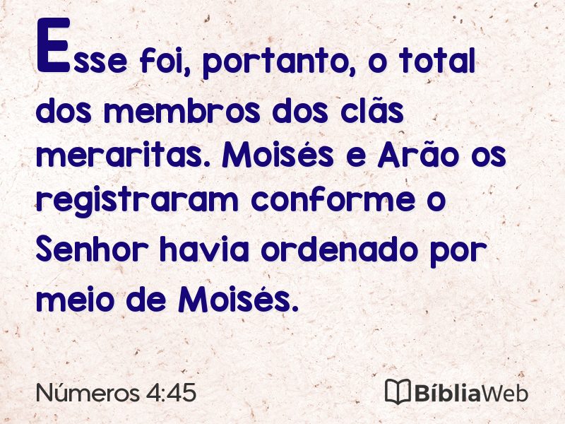 Números 4:45 em imagem para compartilhar