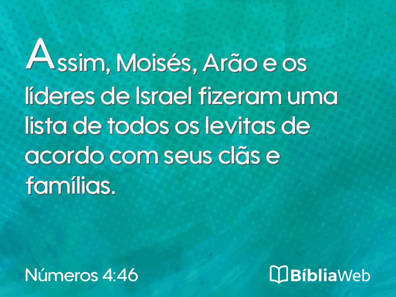 Números 4:46 em imagem para compartilhar
