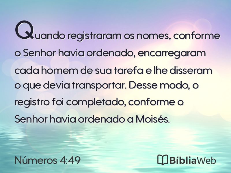 Números 4:49 em imagem para compartilhar