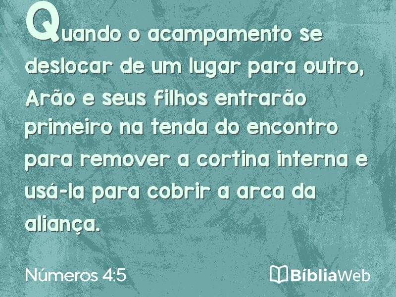 Números 4:5 em imagem para compartilhar