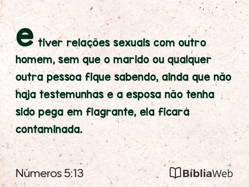 Números 5:13 em imagem para compartilhar