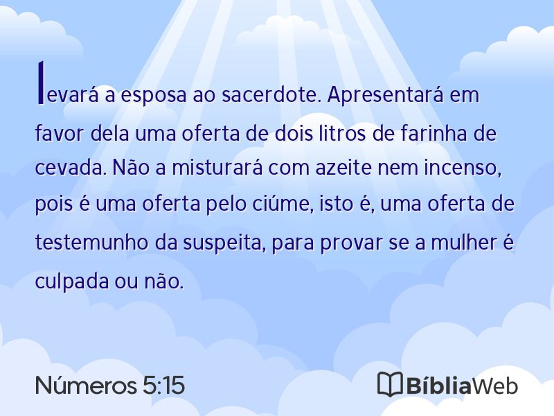Números 5:15 em imagem para compartilhar