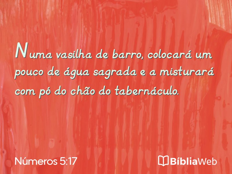 Números 5:17 em imagem para compartilhar