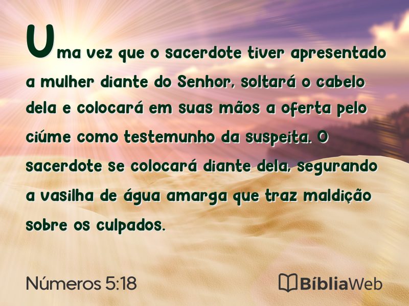 Números 5:18 em imagem para compartilhar