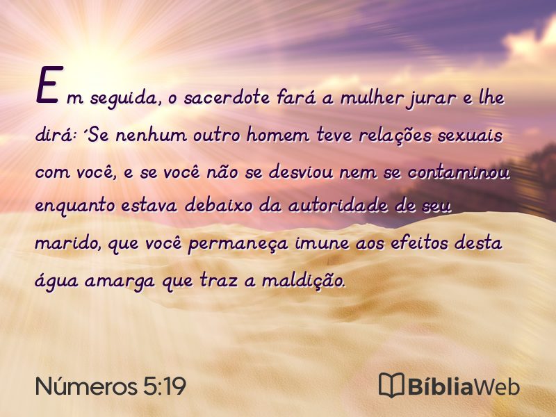 Números 5:19 em imagem para compartilhar