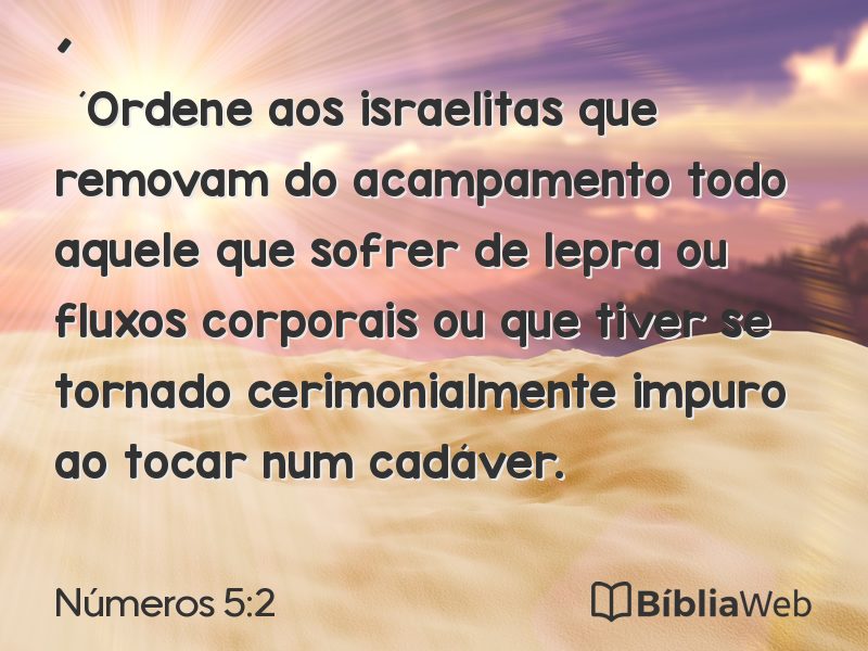 Números 5:2 em imagem para compartilhar