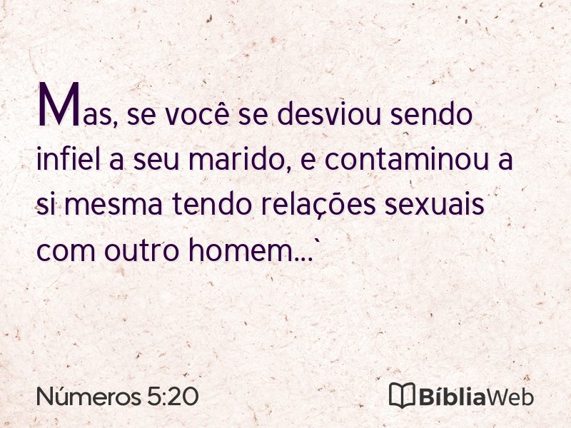 Números 5:20 em imagem para compartilhar