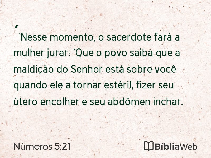 Números 5:21 em imagem para compartilhar