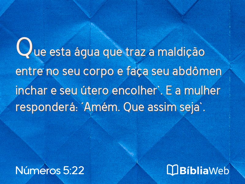 Números 5:22 em imagem para compartilhar