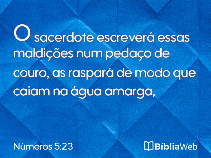 Números 5:23 em imagem para compartilhar