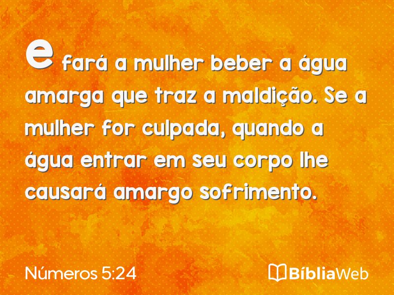 Números 5:24 em imagem para compartilhar