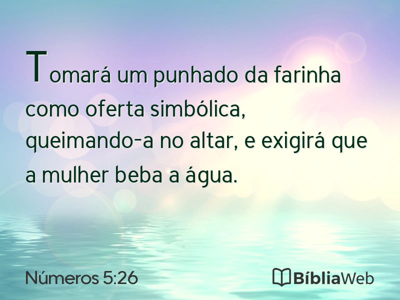 Números 5:26 em imagem para compartilhar