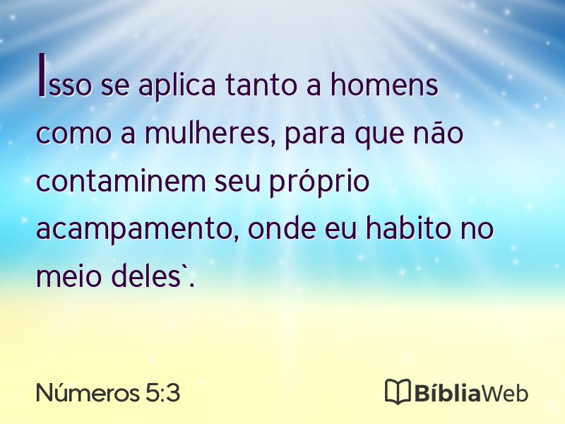 Números 5:3 em imagem para compartilhar