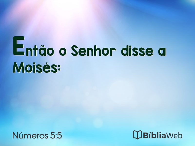 Números 5:5 em imagem para compartilhar