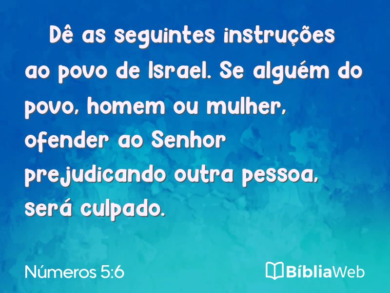 Números 5:6 em imagem para compartilhar