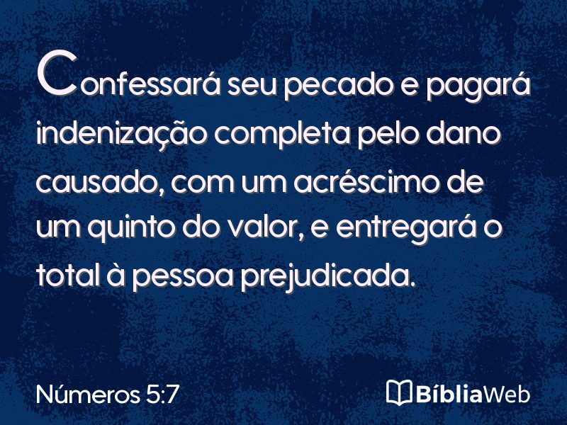 Números 5:7 em imagem para compartilhar