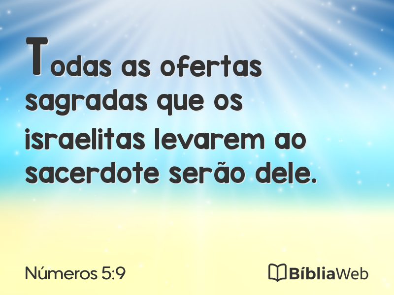 Números 5:9 em imagem para compartilhar