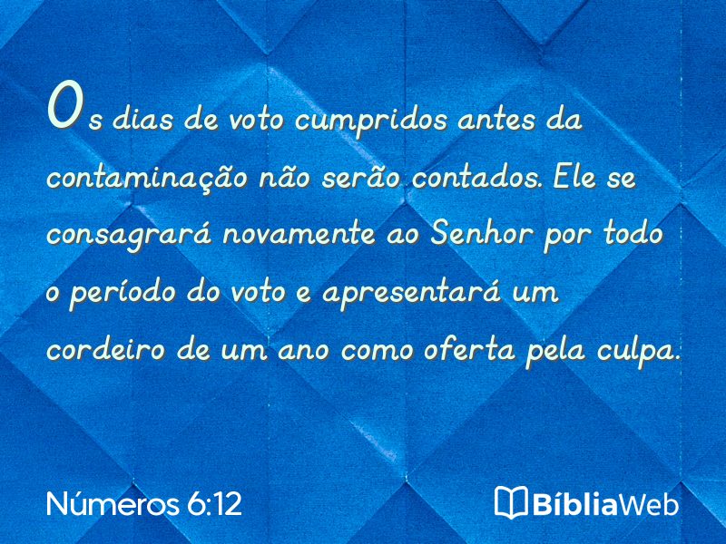 Números 6:12 em imagem para compartilhar
