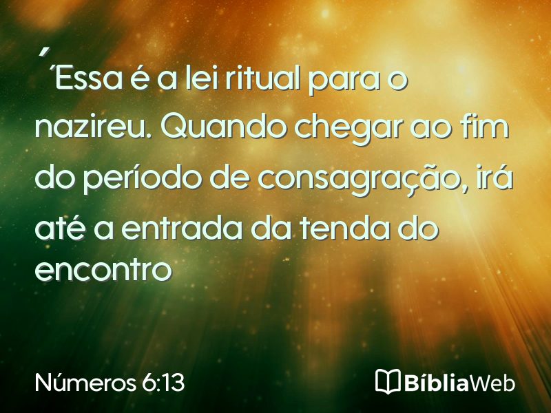 Números 6:13 em imagem para compartilhar
