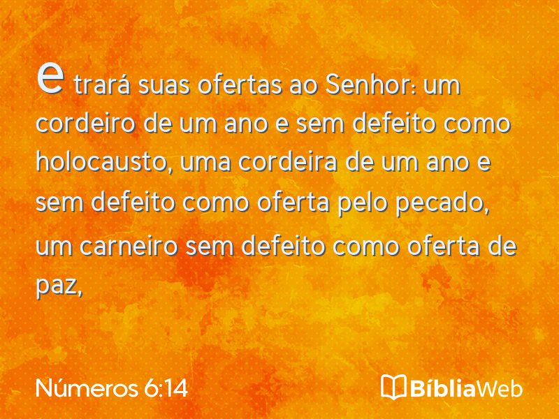Números 6:14 em imagem para compartilhar