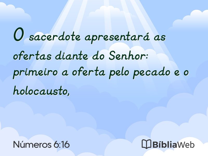 Números 6:16 em imagem para compartilhar