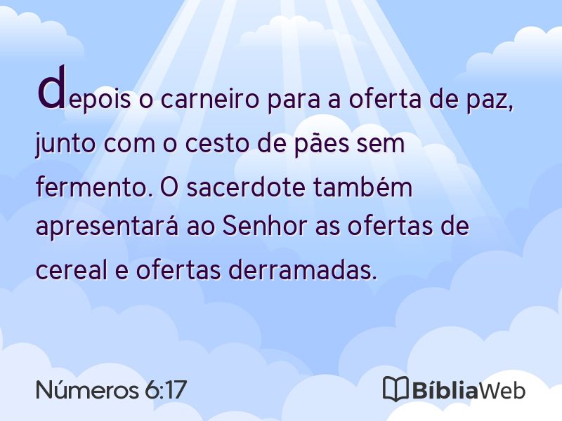 Números 6:17 em imagem para compartilhar