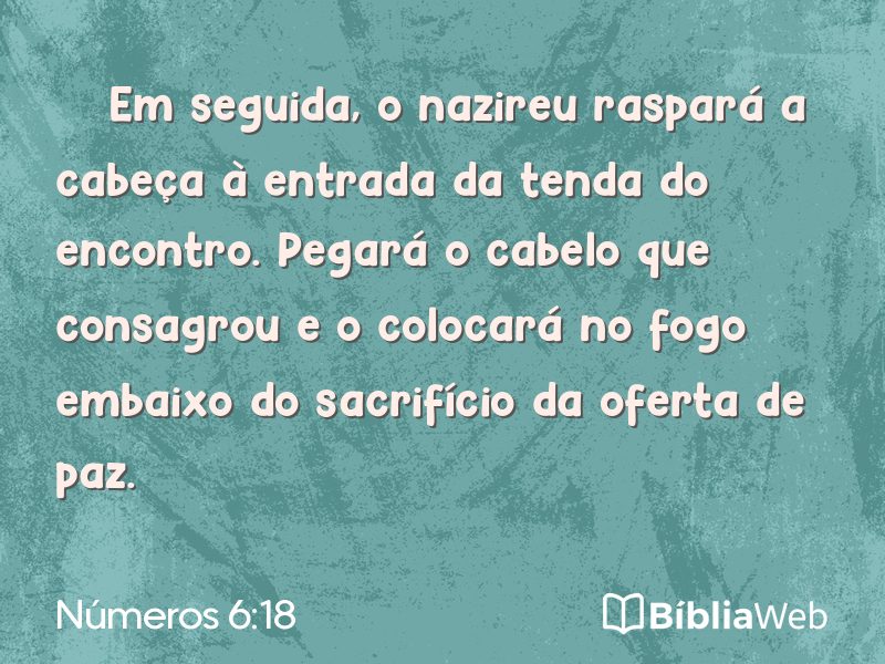 Números 6:18 em imagem para compartilhar