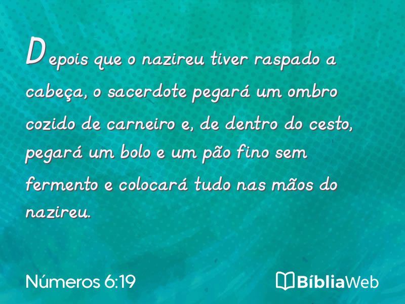 Números 6:19 em imagem para compartilhar