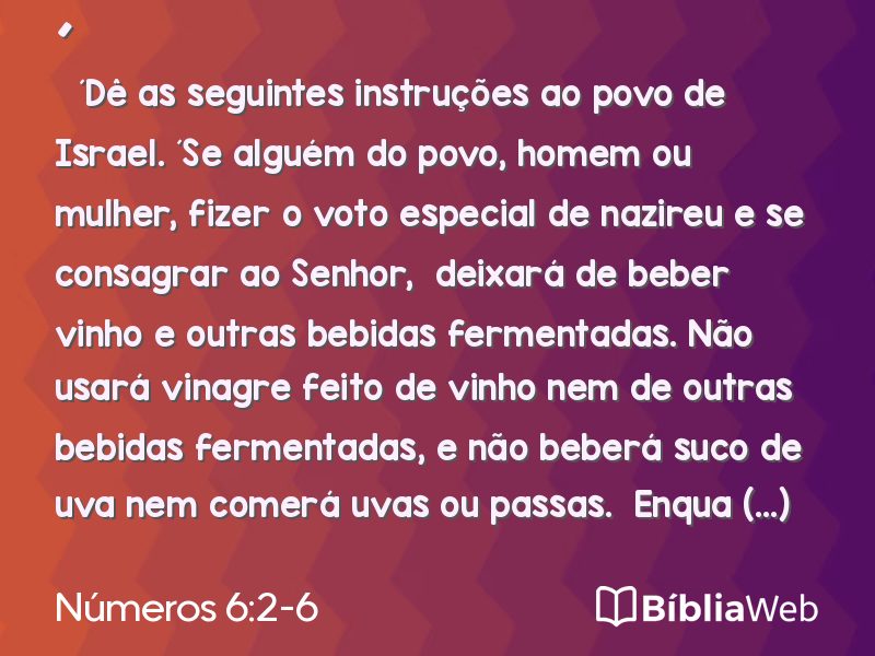 Números 6:2-6 em imagem para compartilhar