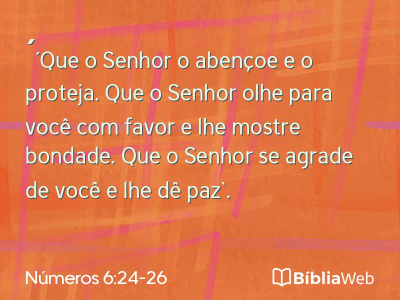 Números 6:24-26 em imagem para compartilhar