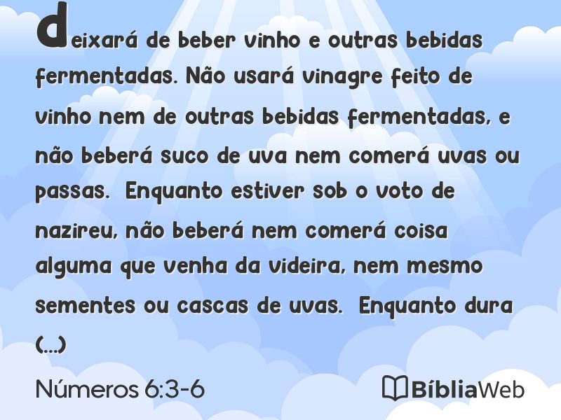Números 6:3-6 em imagem para compartilhar