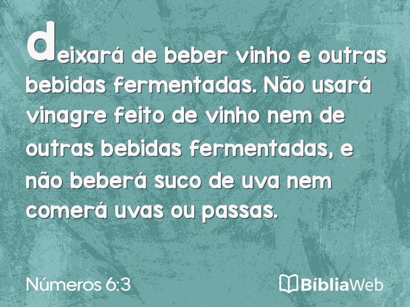 Números 6:3 em imagem para compartilhar