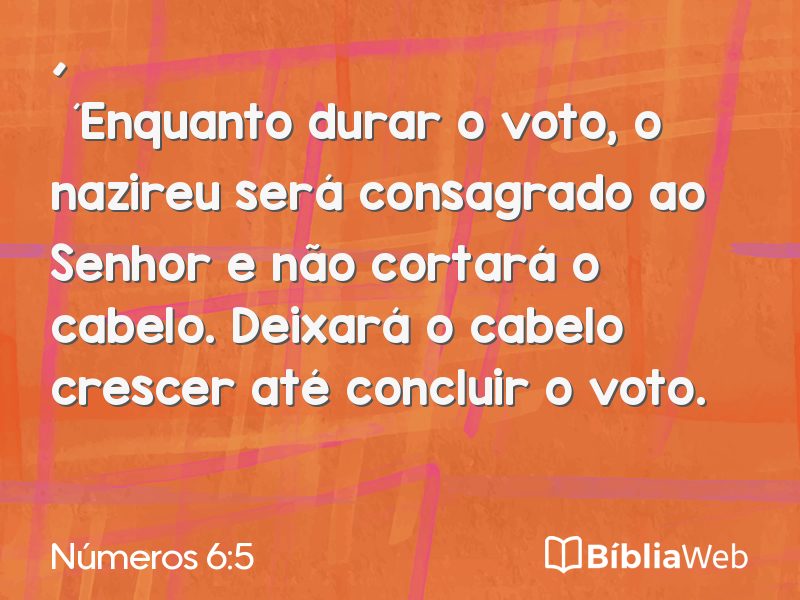 Números 6:5 em imagem para compartilhar