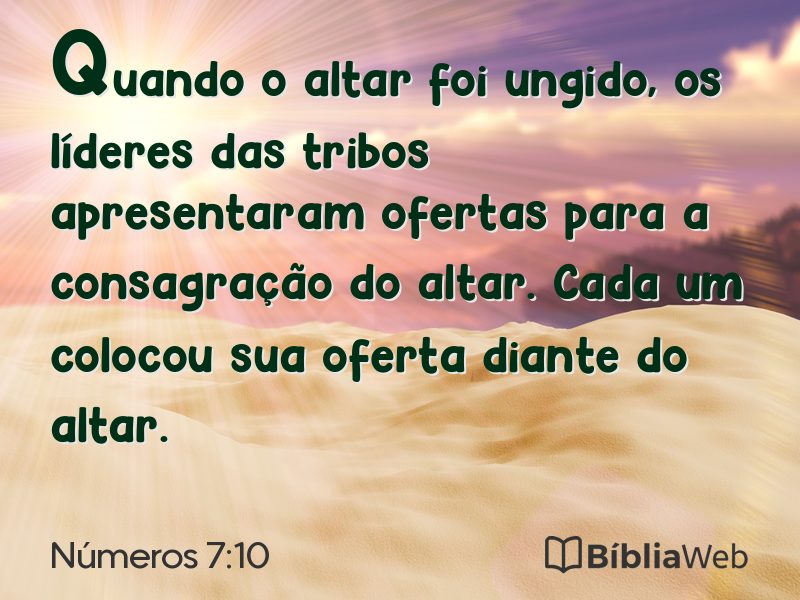Números 7:10 em imagem para compartilhar