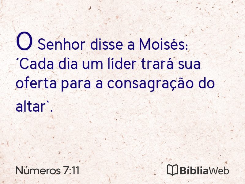 Números 7:11 em imagem para compartilhar