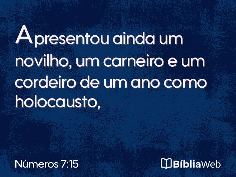 Números 7:15 em imagem para compartilhar