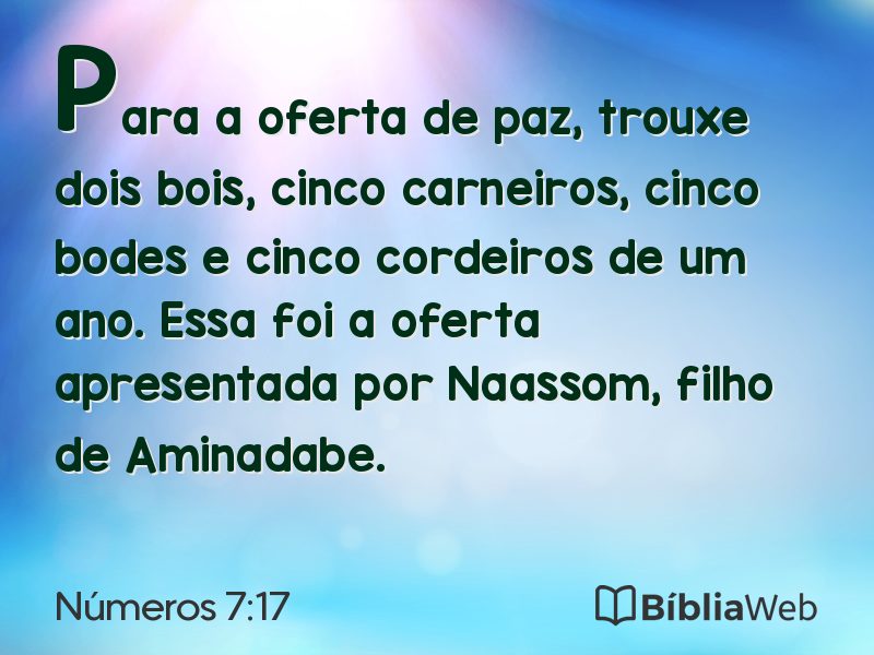 Números 7:17 em imagem para compartilhar
