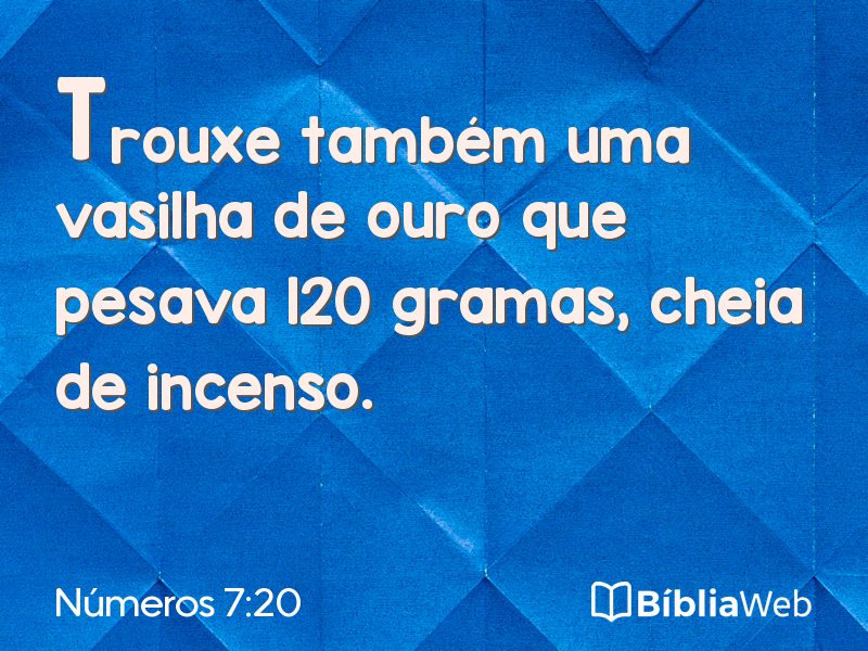 Números 7:20 em imagem para compartilhar