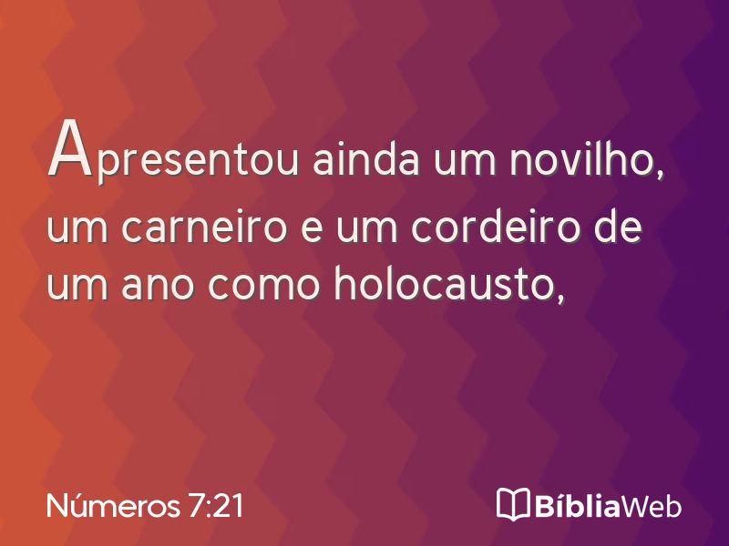 Números 7:21 em imagem para compartilhar
