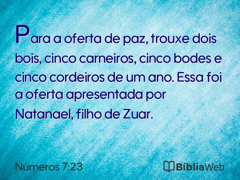 Números 7:23 em imagem para compartilhar