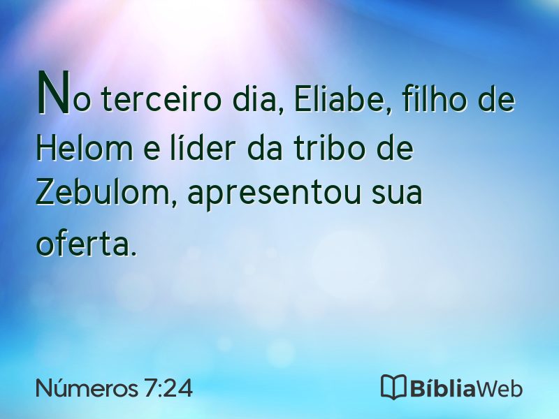 Números 7:24 em imagem para compartilhar