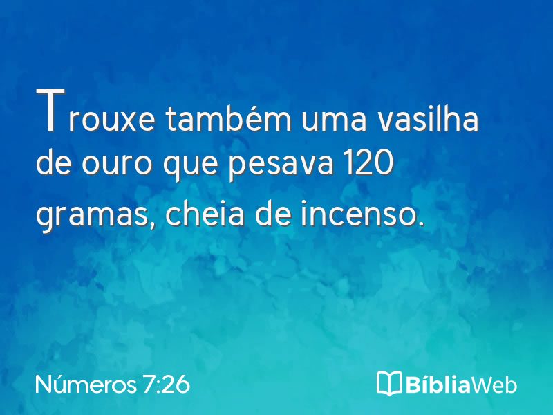 Números 7:26 em imagem para compartilhar