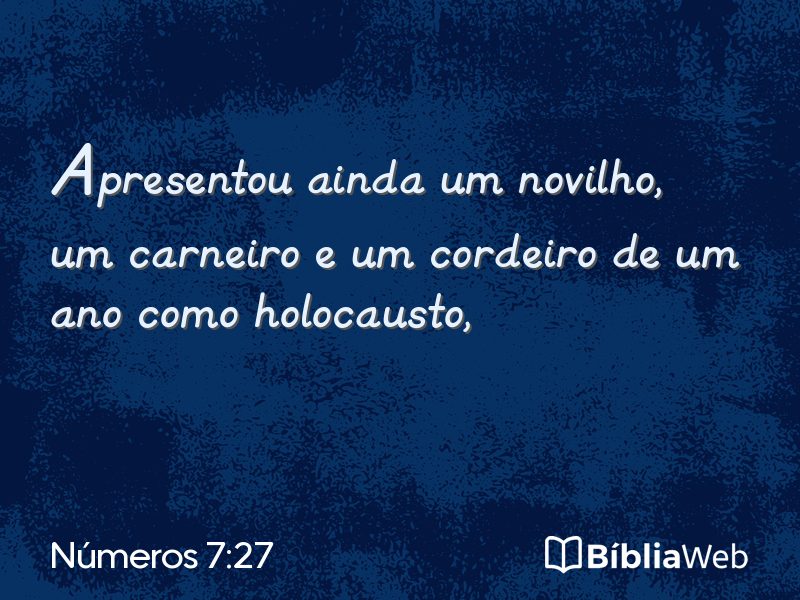 Números 7:27 em imagem para compartilhar