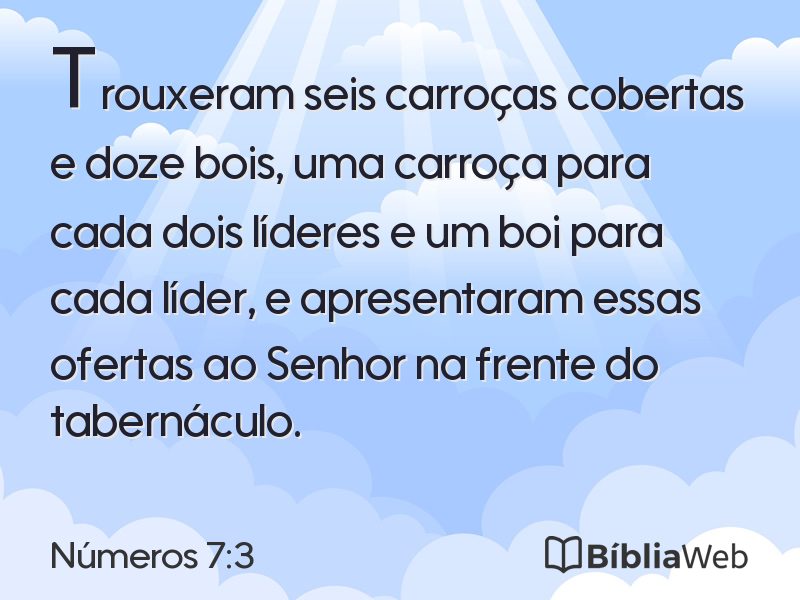 Números 7:3 em imagem para compartilhar