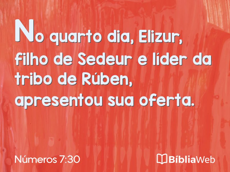 Números 7:30 em imagem para compartilhar