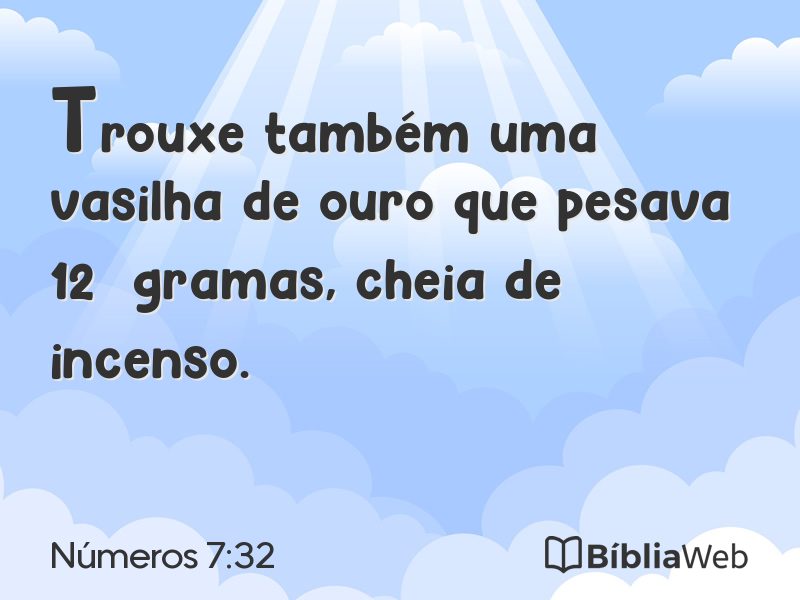 Números 7:32 em imagem para compartilhar